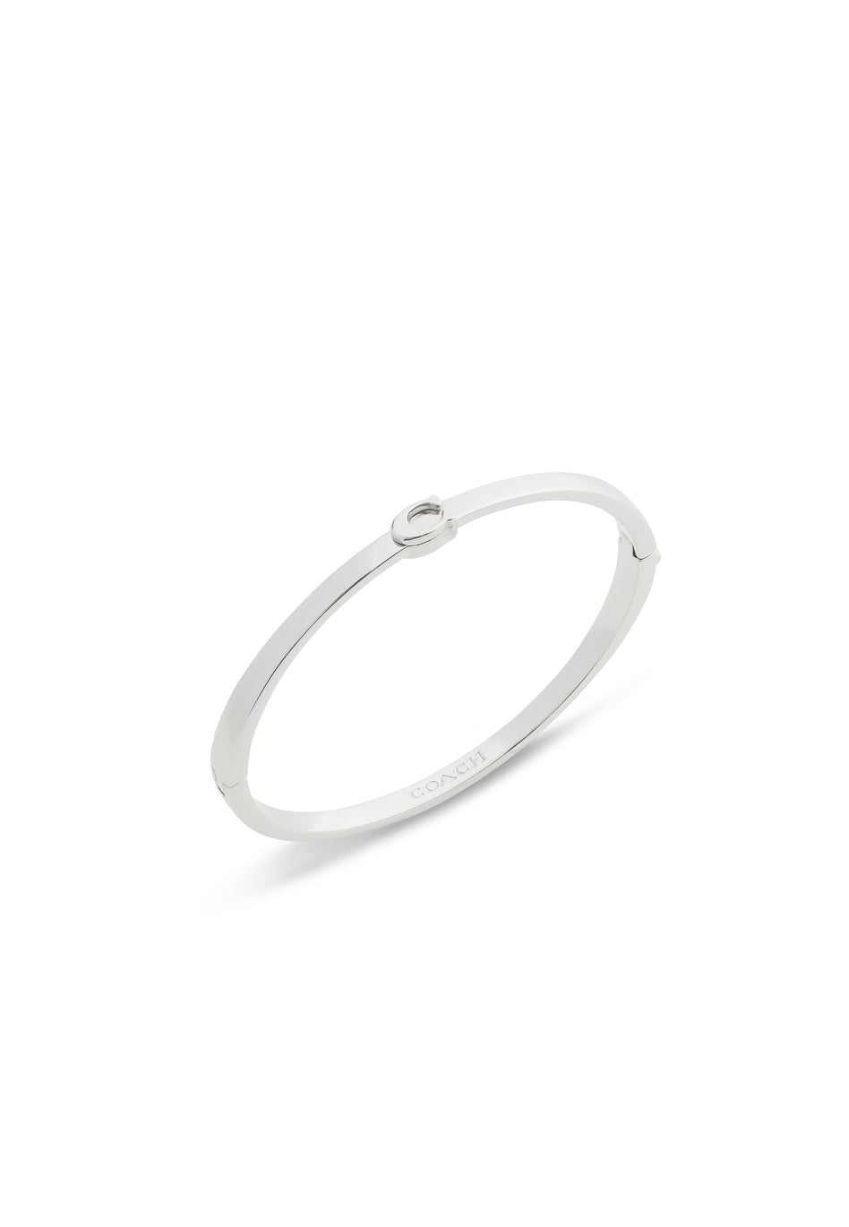 COACH Silver Tone Hinged Bangle