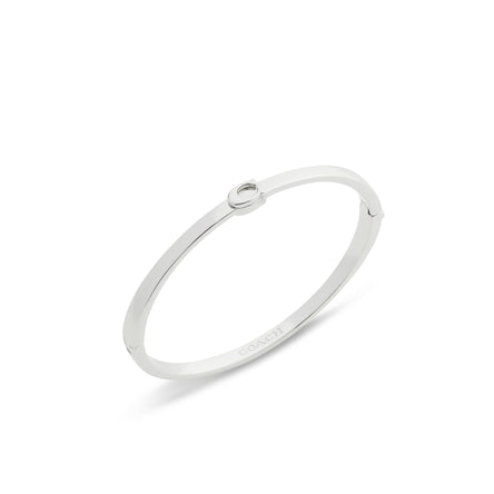 COACH Silver Tone Hinged Bangle
