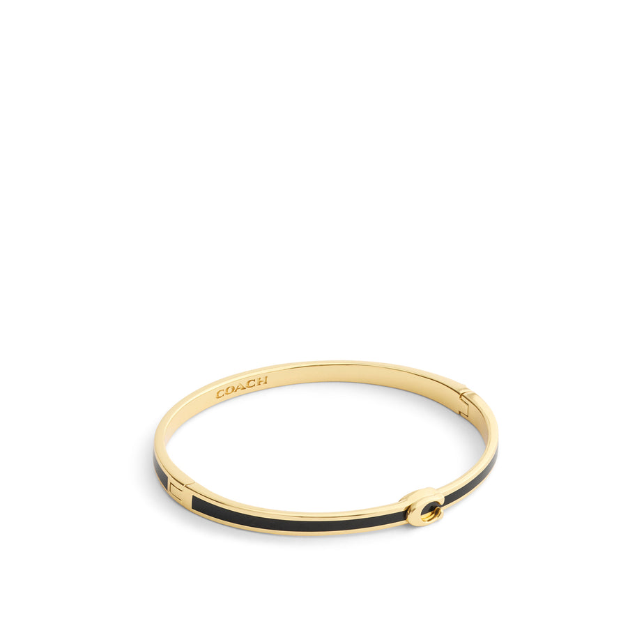COACH Gold Plated Enamel Hinged Bangle