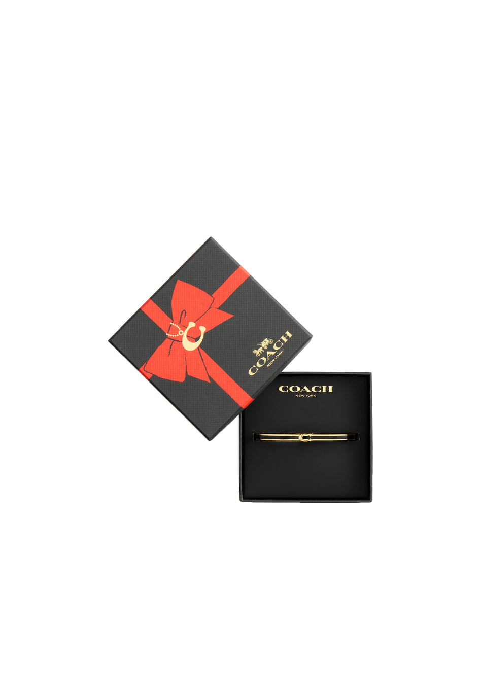 COACH Gold Plated Enamel Hinged Bangle