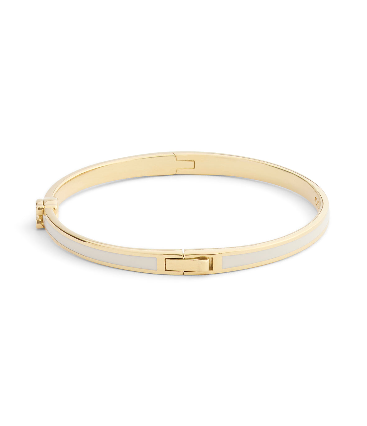 COACH Gold Plated Cream Enamel Hinged Bangle