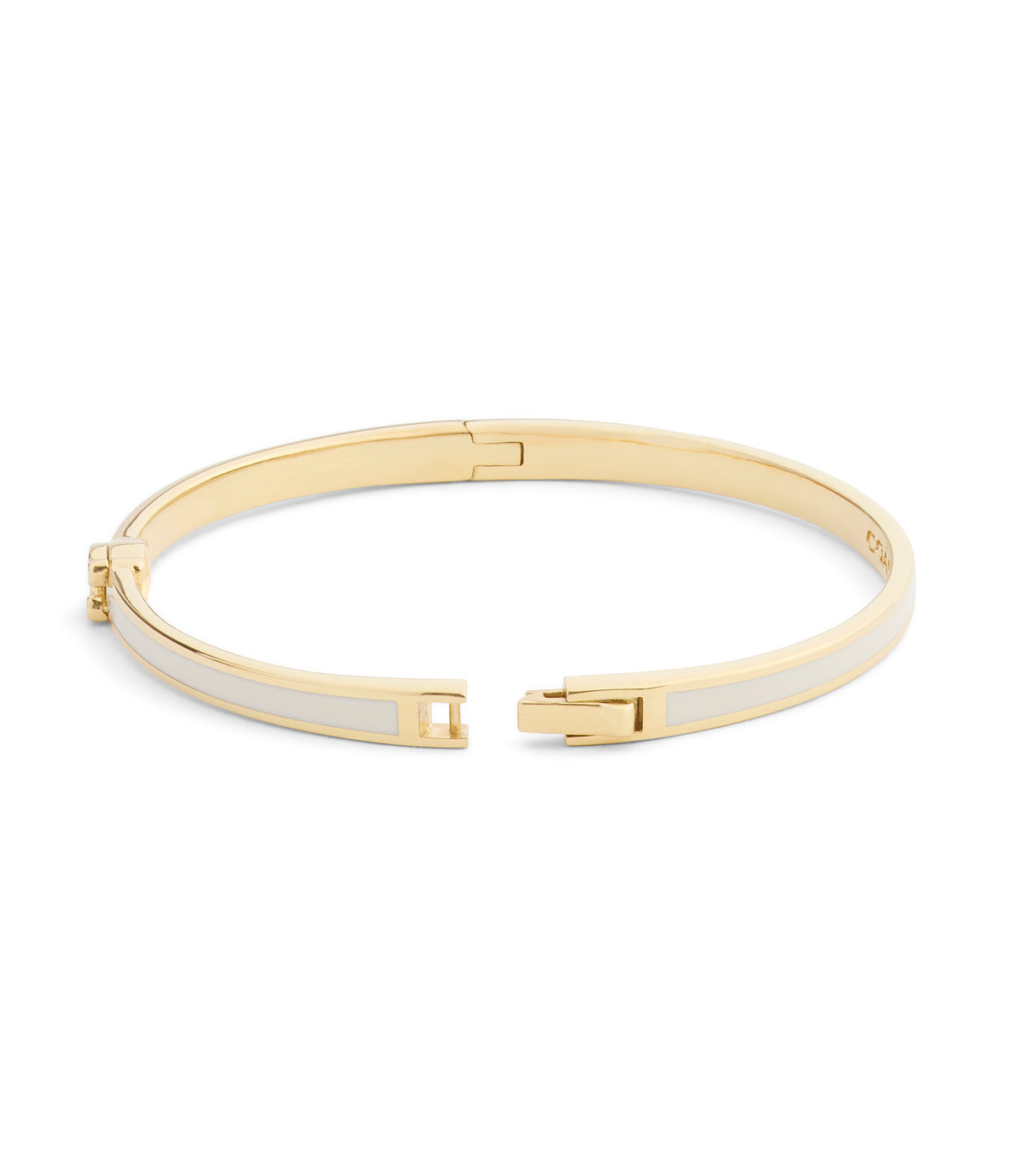 COACH Gold Plated Cream Enamel Hinged Bangle