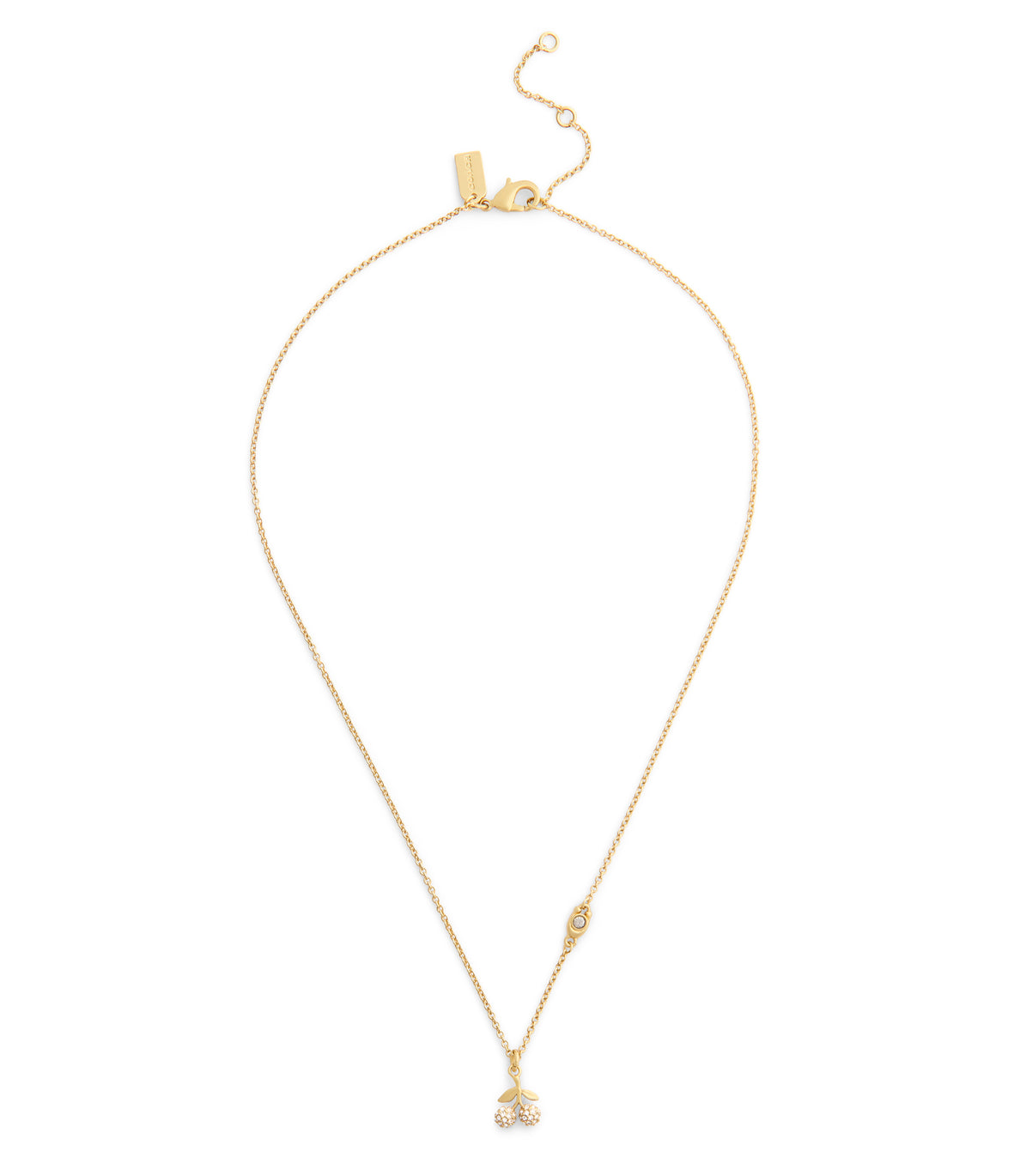 COACH Signature Mini Pave Cherry Novelty Short Pendant Necklace