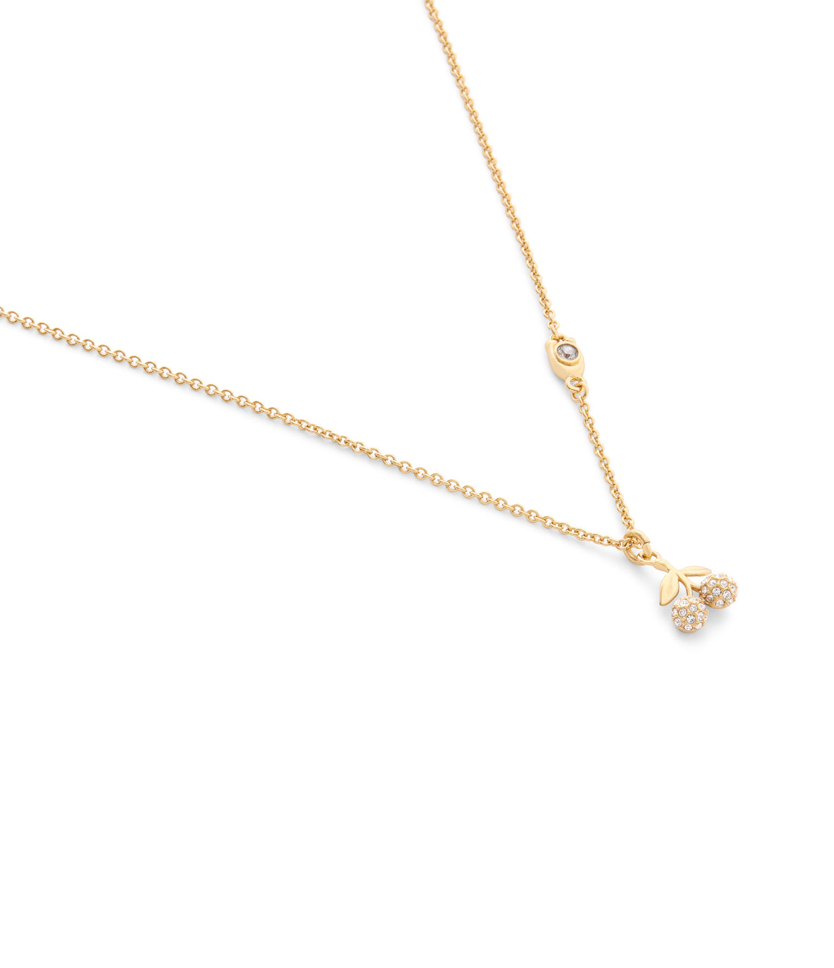 COACH Signature Mini Pave Cherry Novelty Short Pendant Necklace