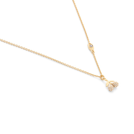 COACH Signature Mini Pave Cherry Novelty Short Pendant Necklace