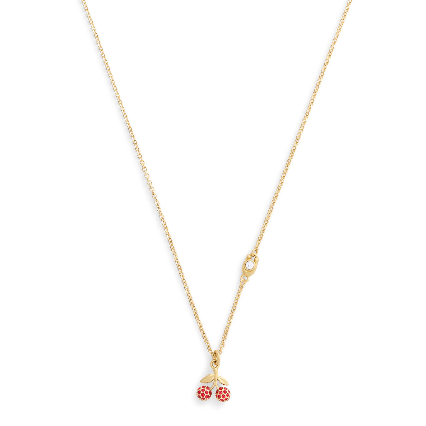 COACH Signature Mini Cherry Novelty Short Pendant Necklace