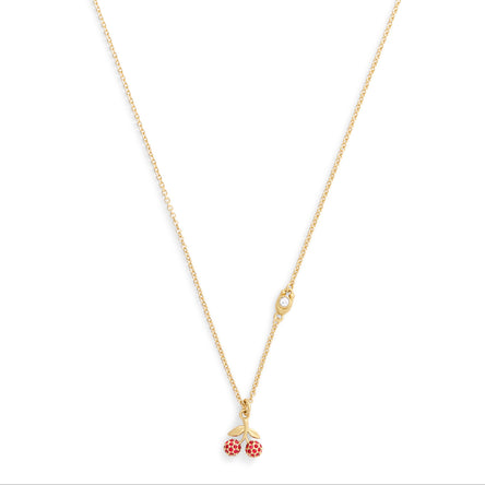 COACH Signature Mini Cherry Novelty Short Pendant Necklace