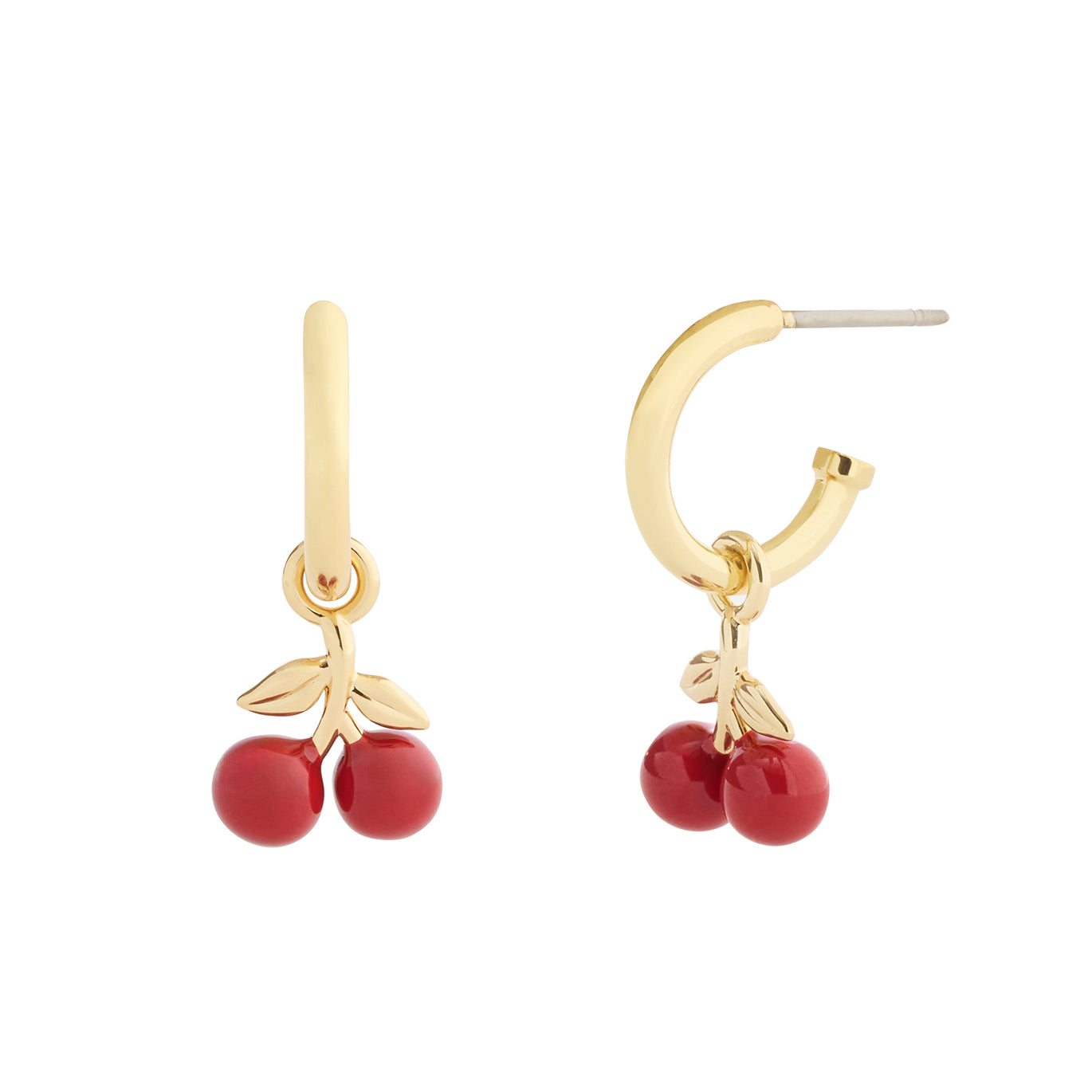 COACH Red Enamel Cherry Huggies