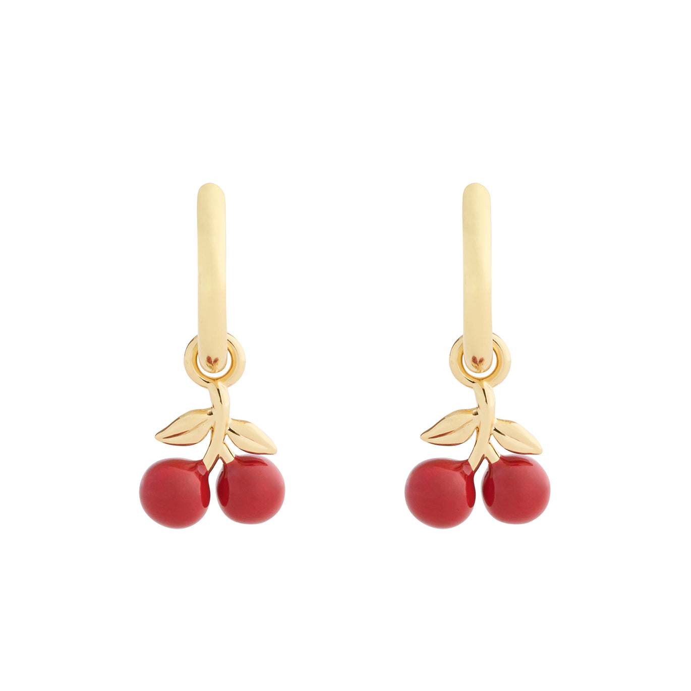 COACH Red Enamel Cherry Huggies