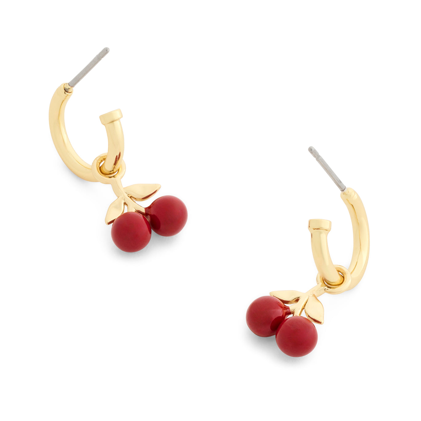COACH Red Enamel Cherry Huggies