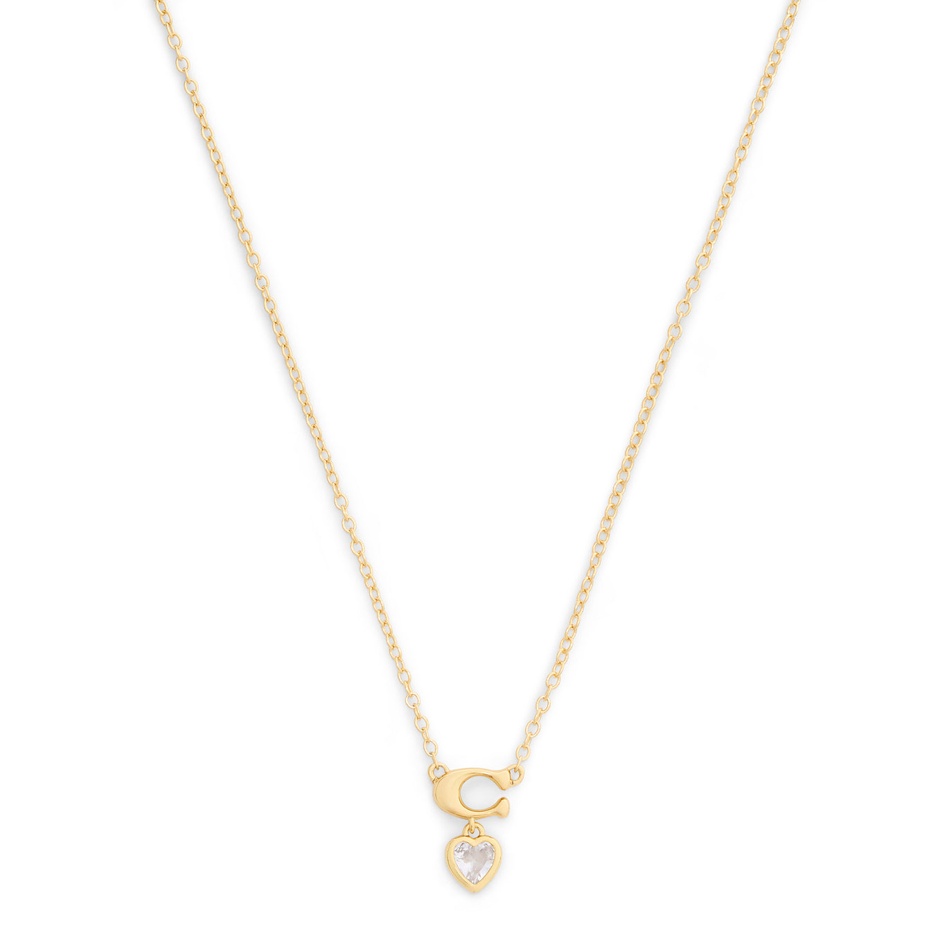 COACH Crystal Heart Necklace & Earrings Set