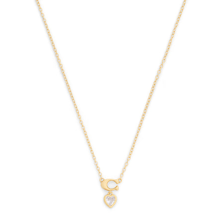 COACH Crystal Heart Necklace & Earrings Set
