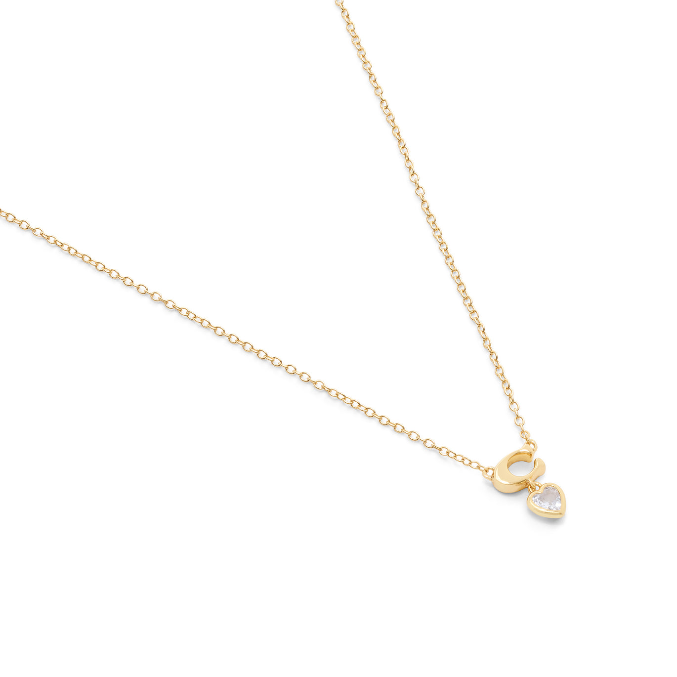 COACH Crystal Heart Necklace & Earrings Set