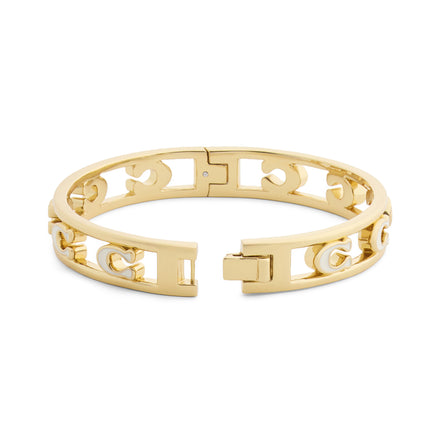 COACH Cream Enamel Open C Hinged Bangle