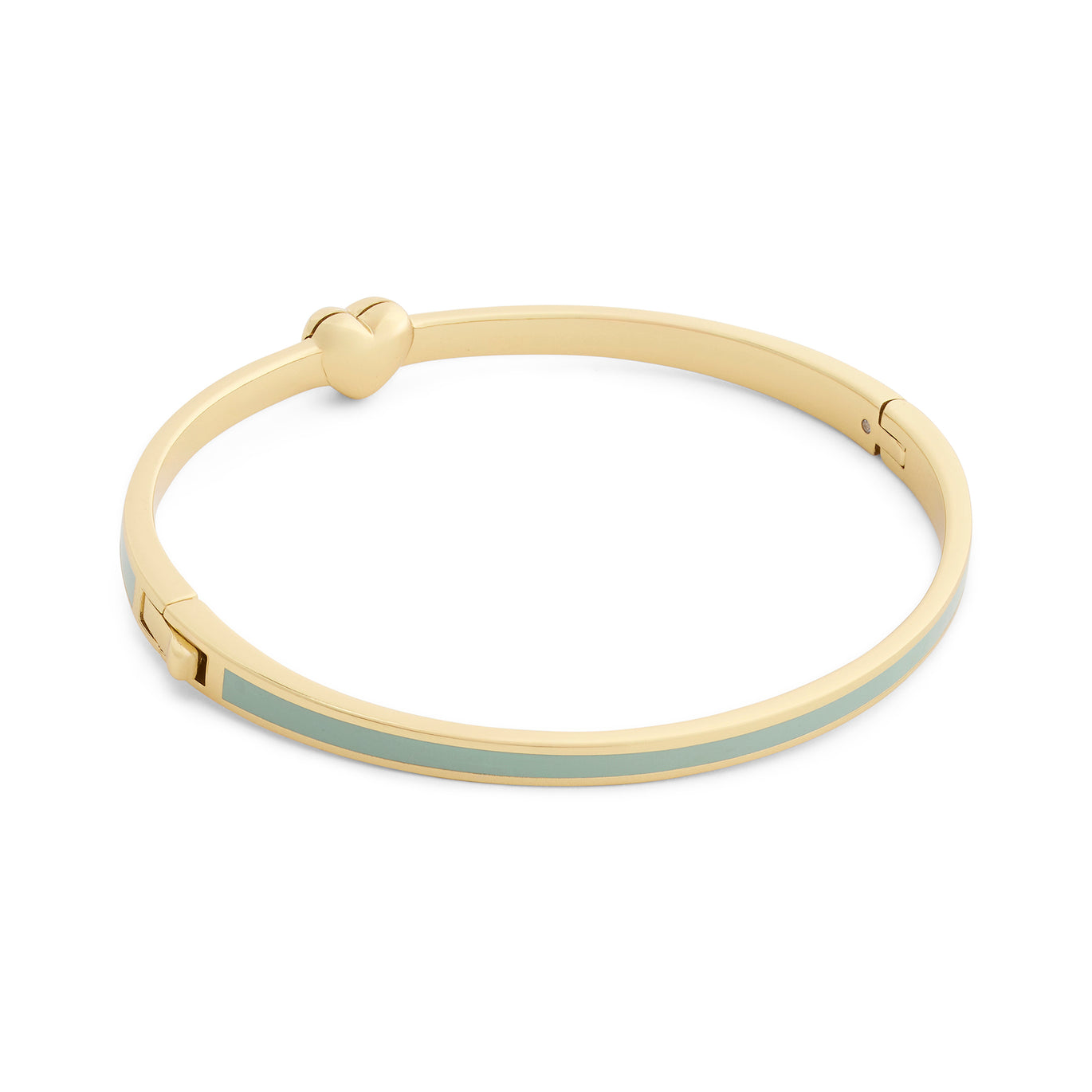 COACH Green Enamel Heart Hinged Bangle