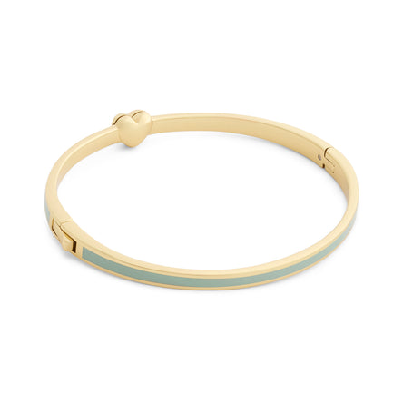 COACH Green Enamel Heart Hinged Bangle
