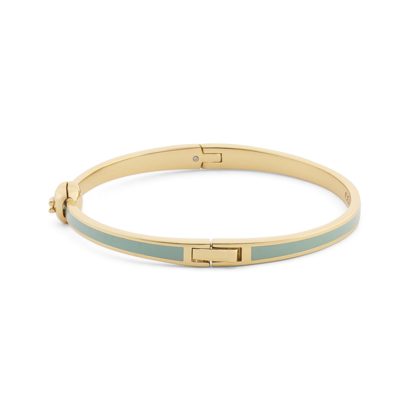 COACH Green Enamel Heart Hinged Bangle