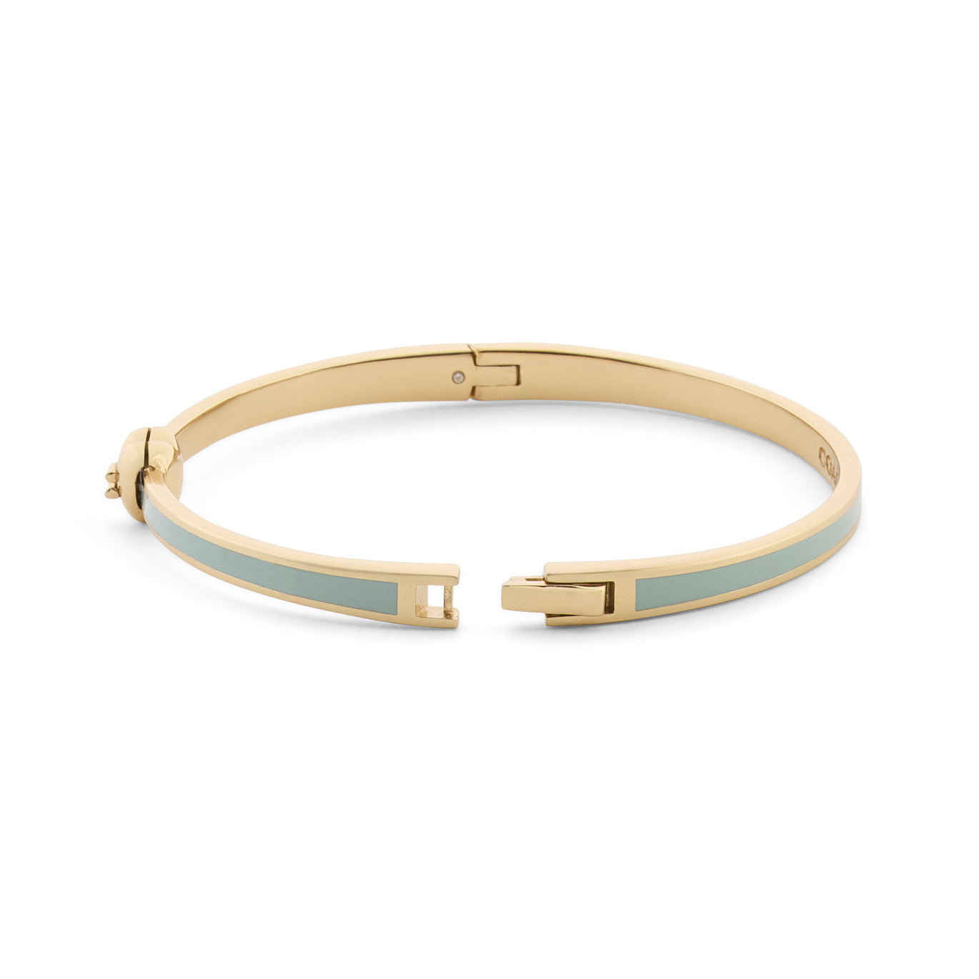 COACH Green Enamel Heart Hinged Bangle