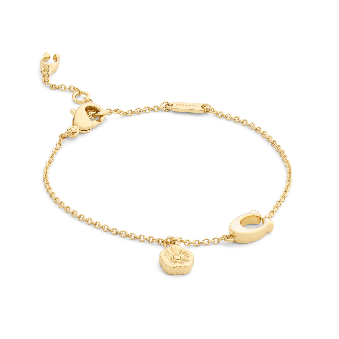 COACH Cream Enamel C Tearose Bracelet