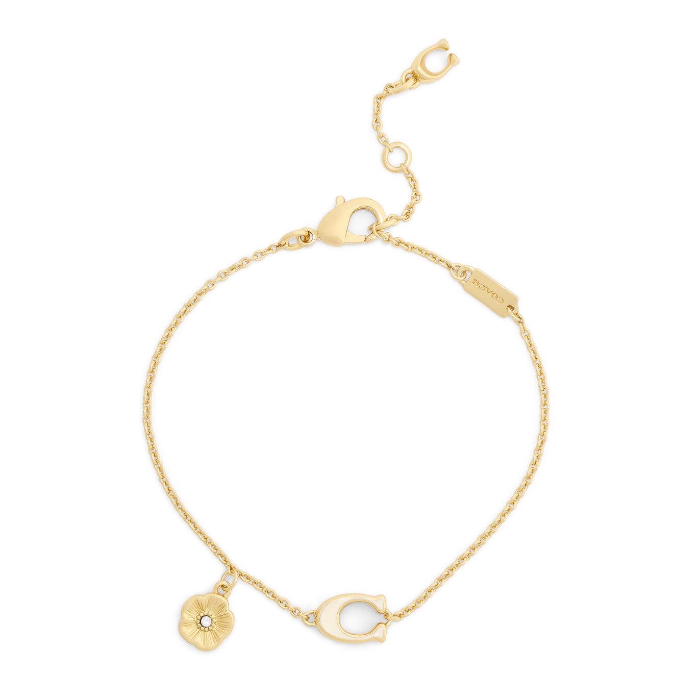 COACH Cream Enamel C Tearose Bracelet