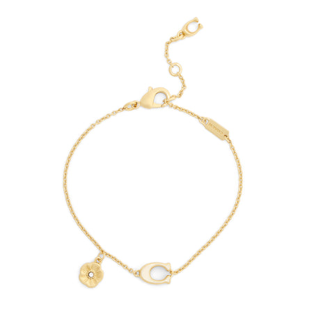 COACH Cream Enamel C Tearose Bracelet