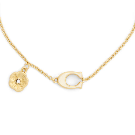 COACH Cream Enamel C Tearose Bracelet