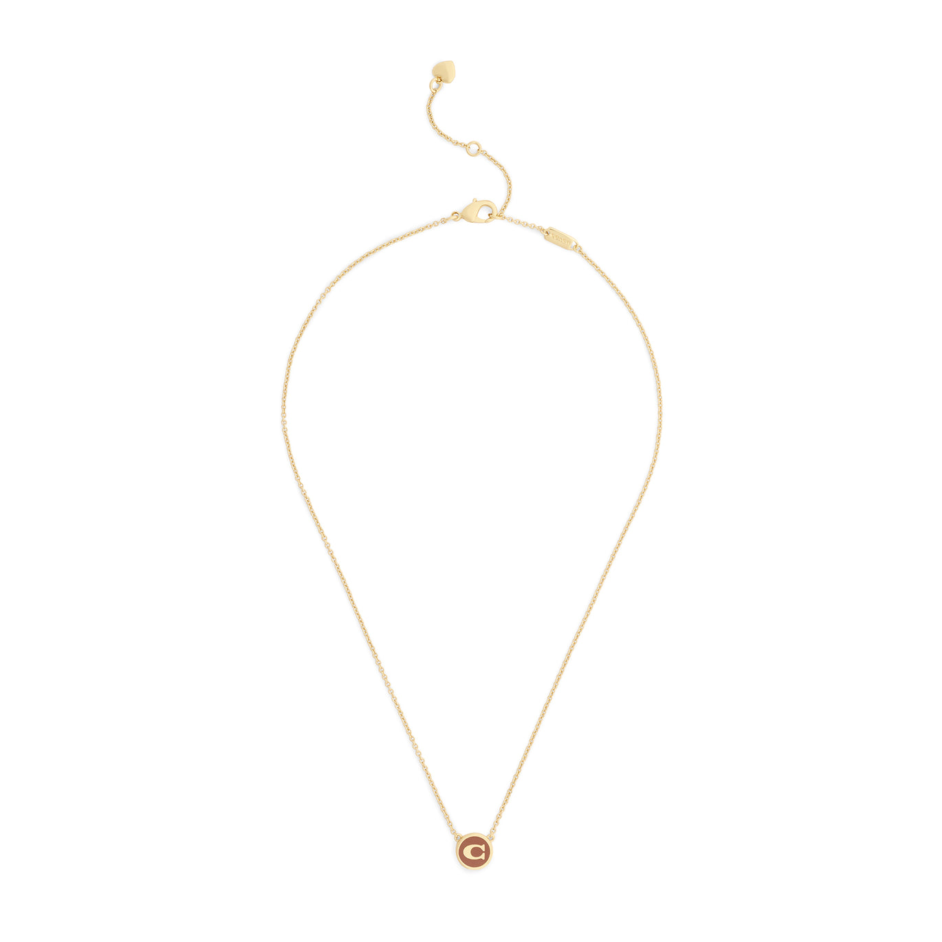 COACH Brown Coin C Short Pendent Necklace