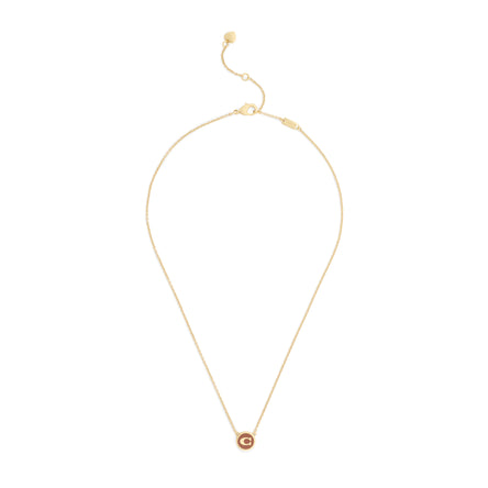 COACH Brown Coin C Short Pendent Necklace