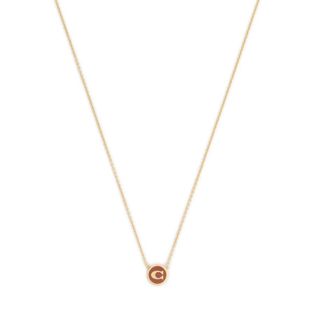 COACH Brown Coin C Short Pendent Necklace
