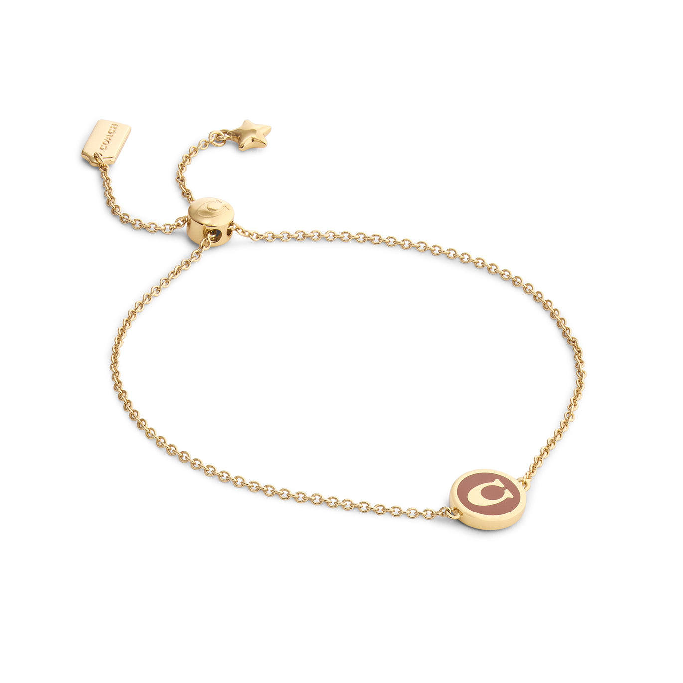 COACH Brown C Coin Silder Bracelet
