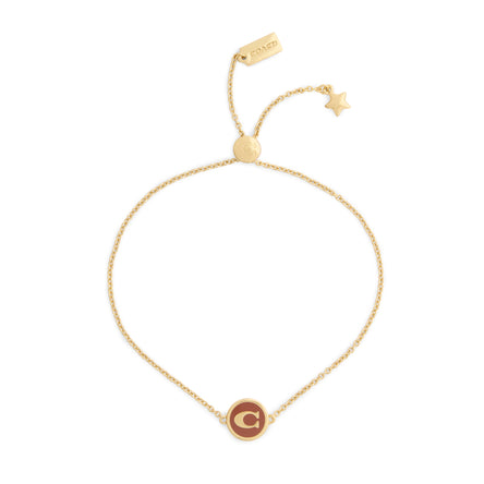 COACH Brown C Coin Silder Bracelet