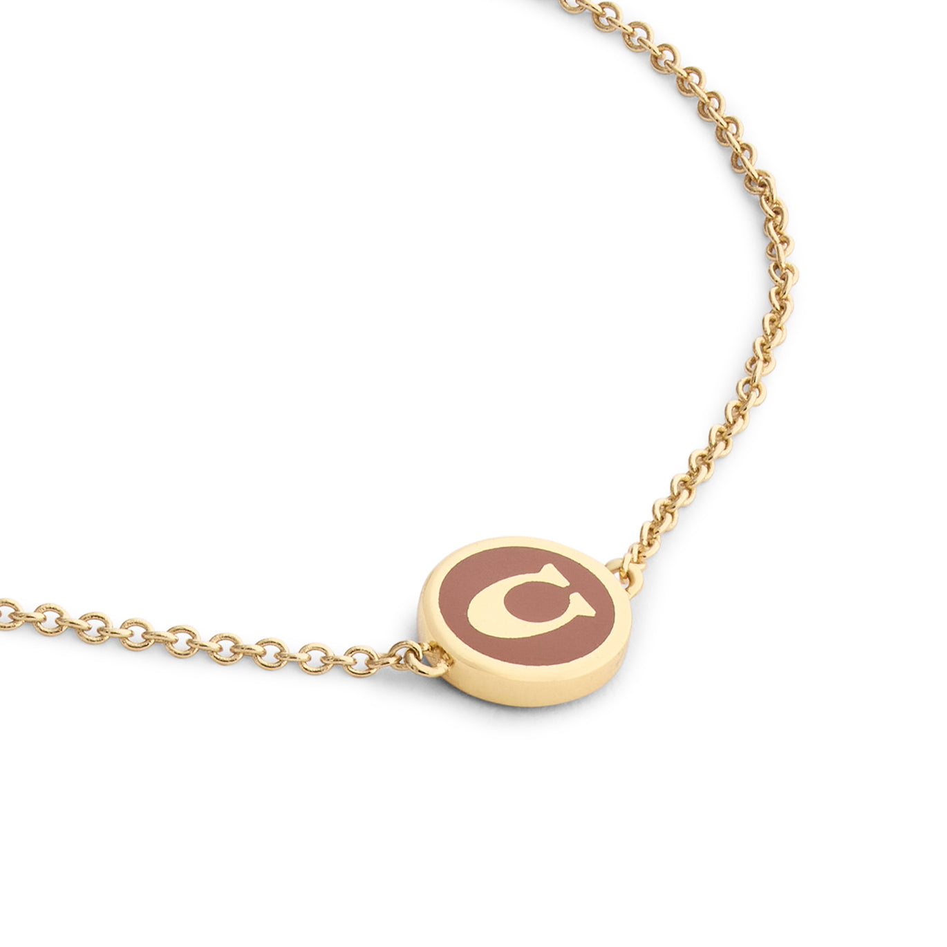 COACH Brown C Coin Silder Bracelet