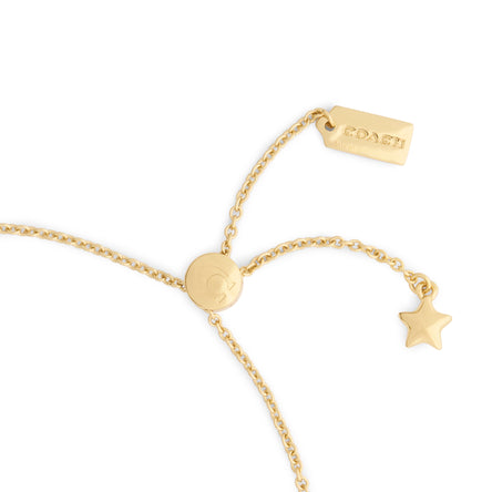 COACH Brown C Coin Silder Bracelet