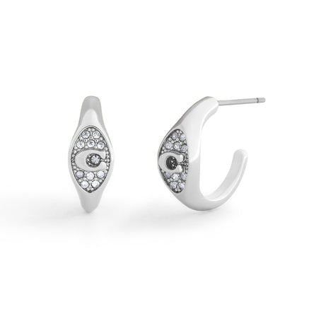 Coach Pave Signet Huggie Earrings