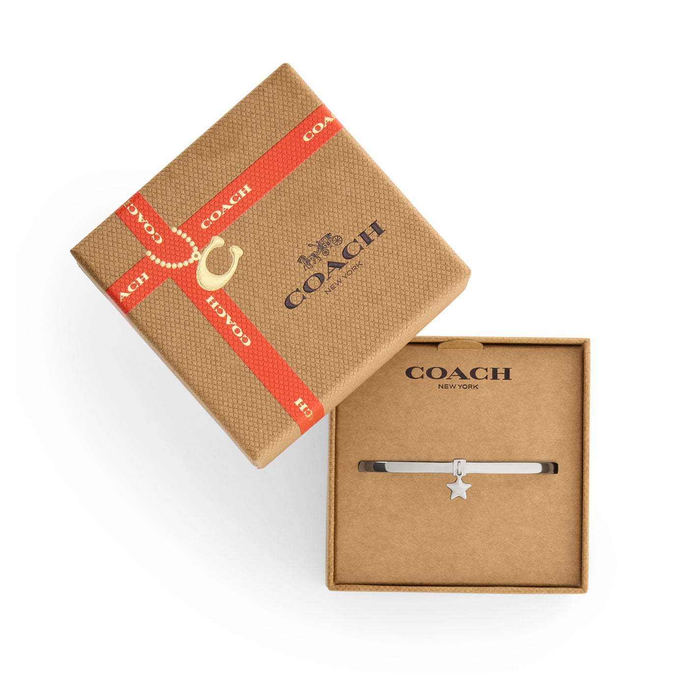 Coach Rhodium Plated Star Bangle