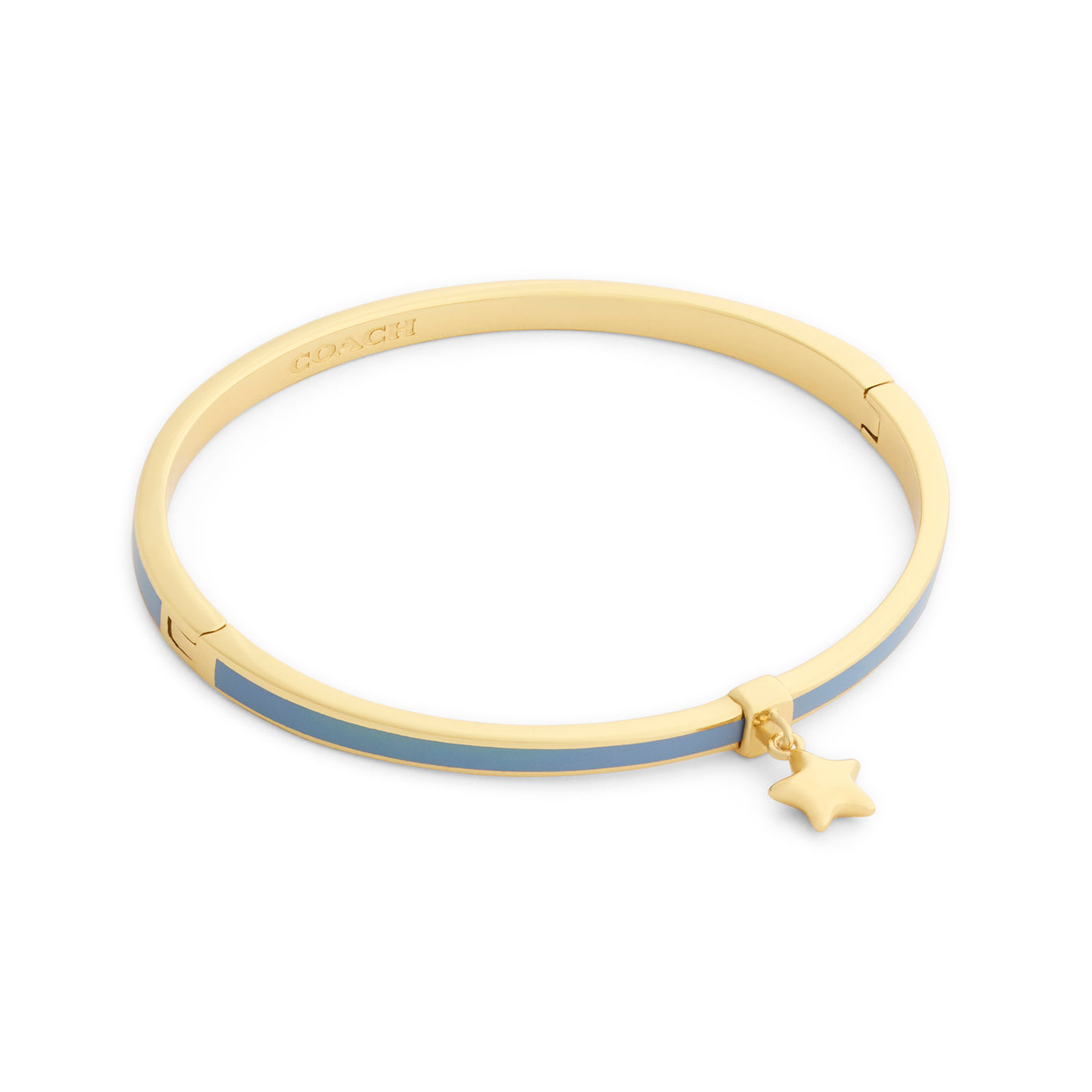 Coach Gold Plated Blue Enamel Star Bangle