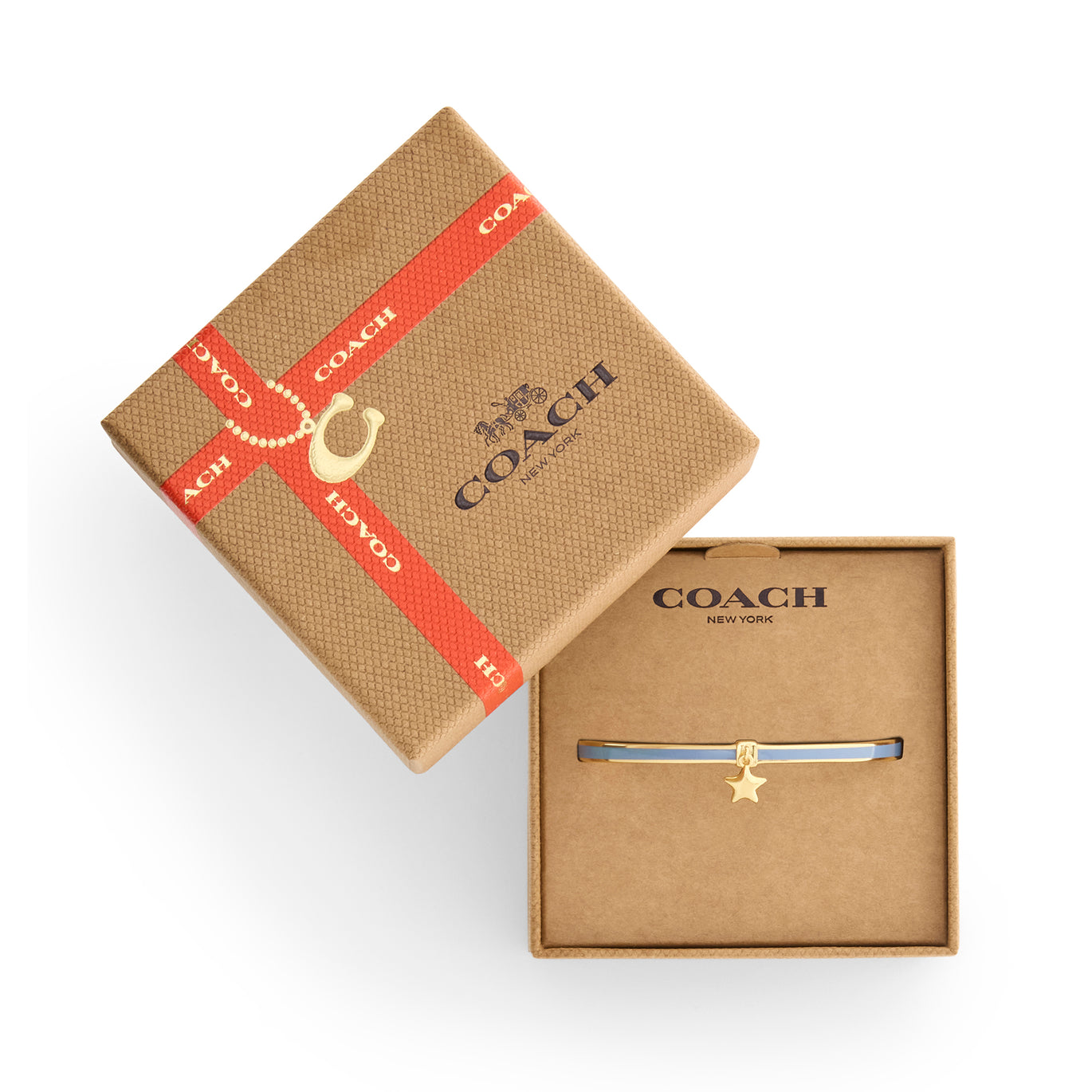 Coach Gold Plated Blue Enamel Star Bangle