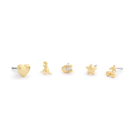 Coach Gold Plated Single Stud Earring Set