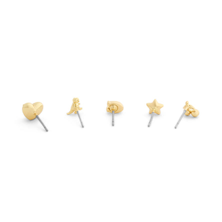 Coach Gold Plated Single Stud Earring Set