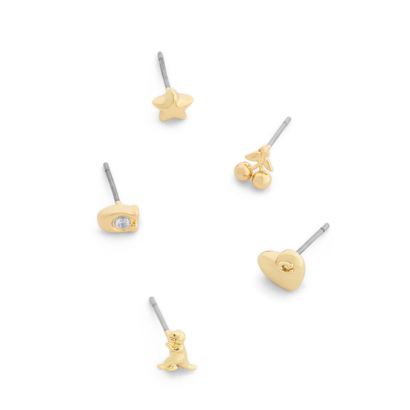 Coach Gold Plated Single Stud Earring Set