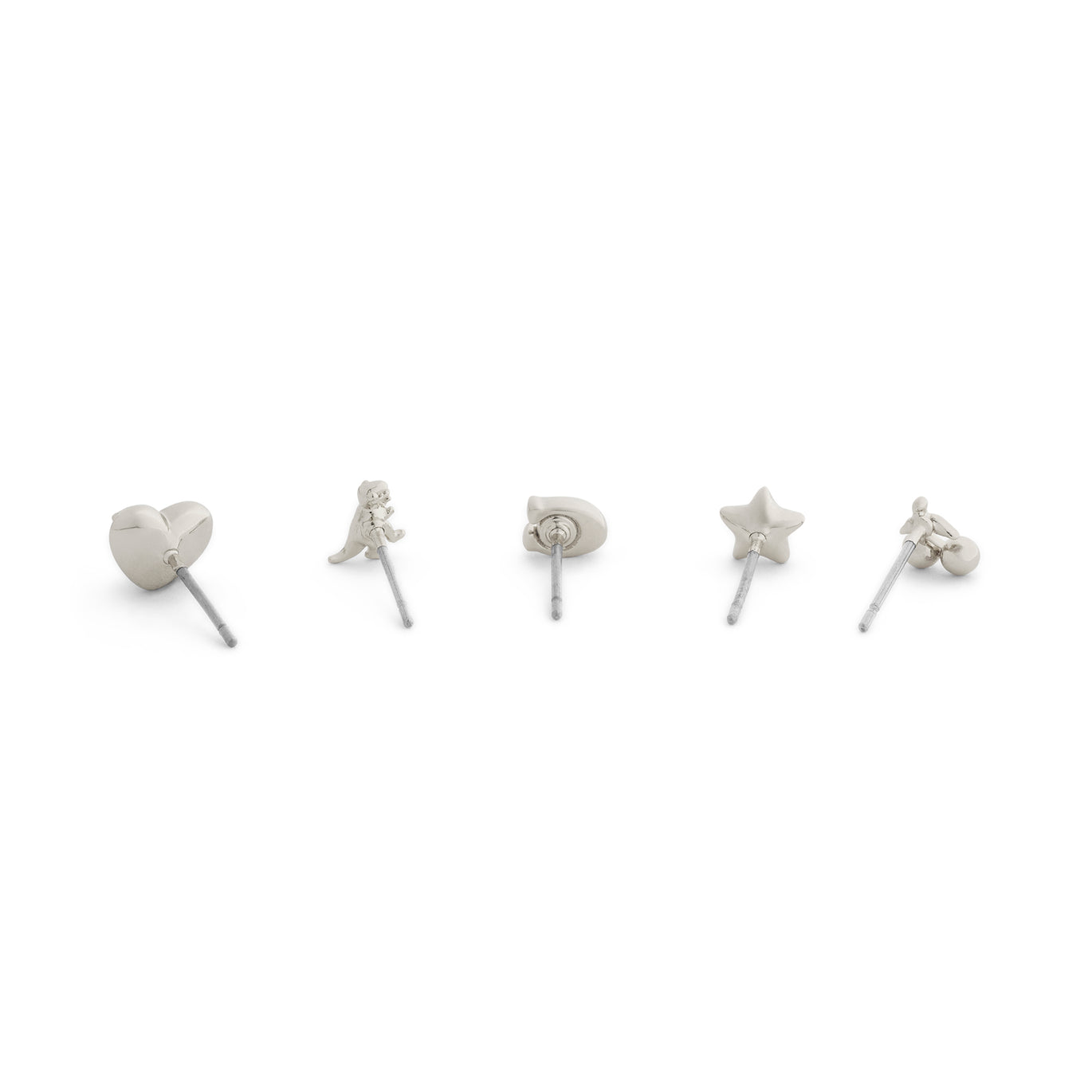 Coach Rhodium Plated Single Stud Earring Set