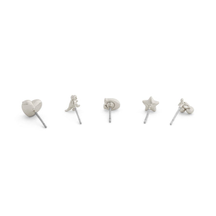 Coach Rhodium Plated Single Stud Earring Set