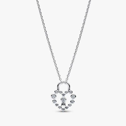 Pandora Sparkling Heart Padlock Pendant Necklace