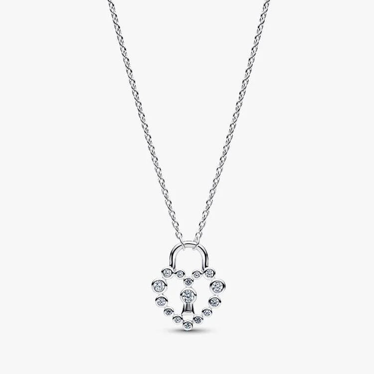 Pandora Sparkling Heart Padlock Pendant Necklace