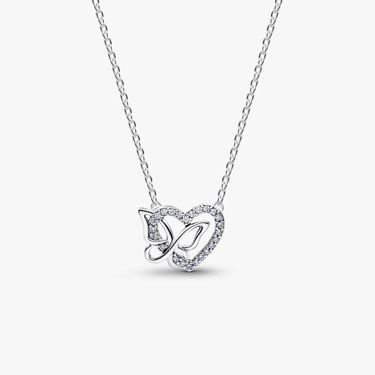 Pandora Entwined Heart & Butterfly Pendant Necklace