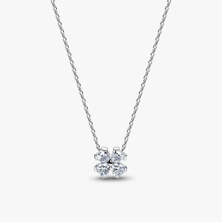 Pandora Sparkling Lucky Clover Pendant Necklace