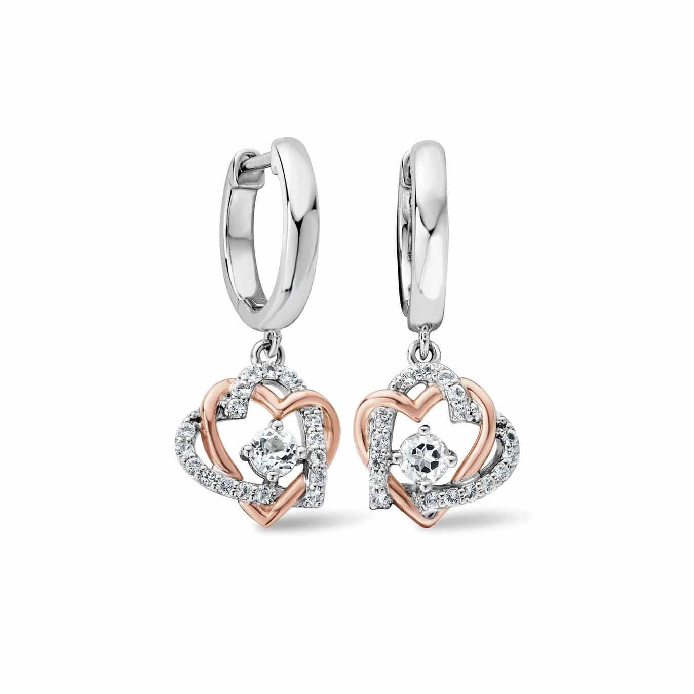 Clogau Forever Yours Silver Heart Drop Earrings