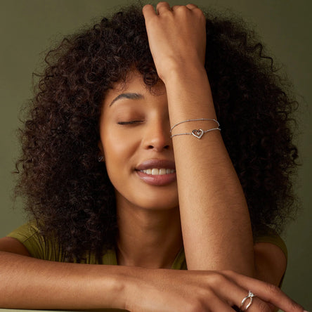 Clogau Forever Yours Silver Kiss Double Chain Topaz Bracelet