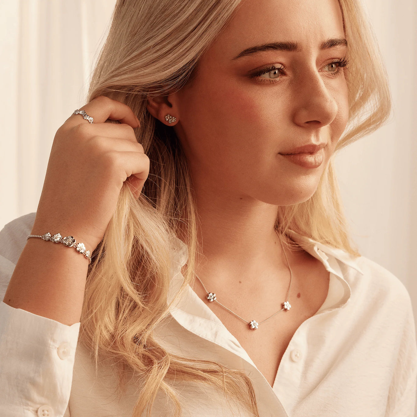 Clogau Forget-Me-Not Cluster Stud Earrings with Blue Topaz