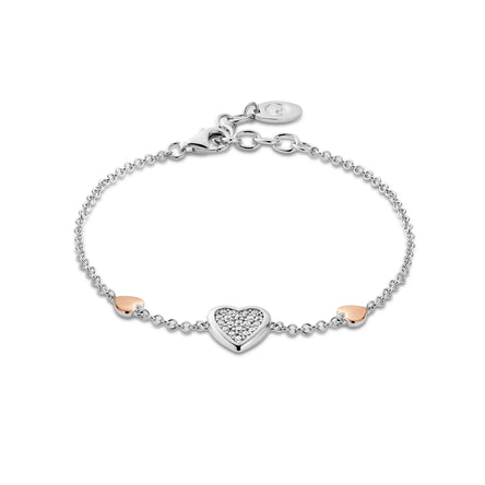 Clogau Forever Yours Sterling Silver Love Heart Bracelet with Swarovski Zirconia